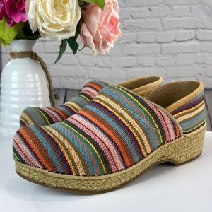 DANSKO Multicolored Stripe Canvas Espadrille Slip On Colgs